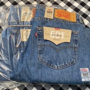 2 pairs of mens Levi 501 Button Down Jeans 36x30.  New with tags.